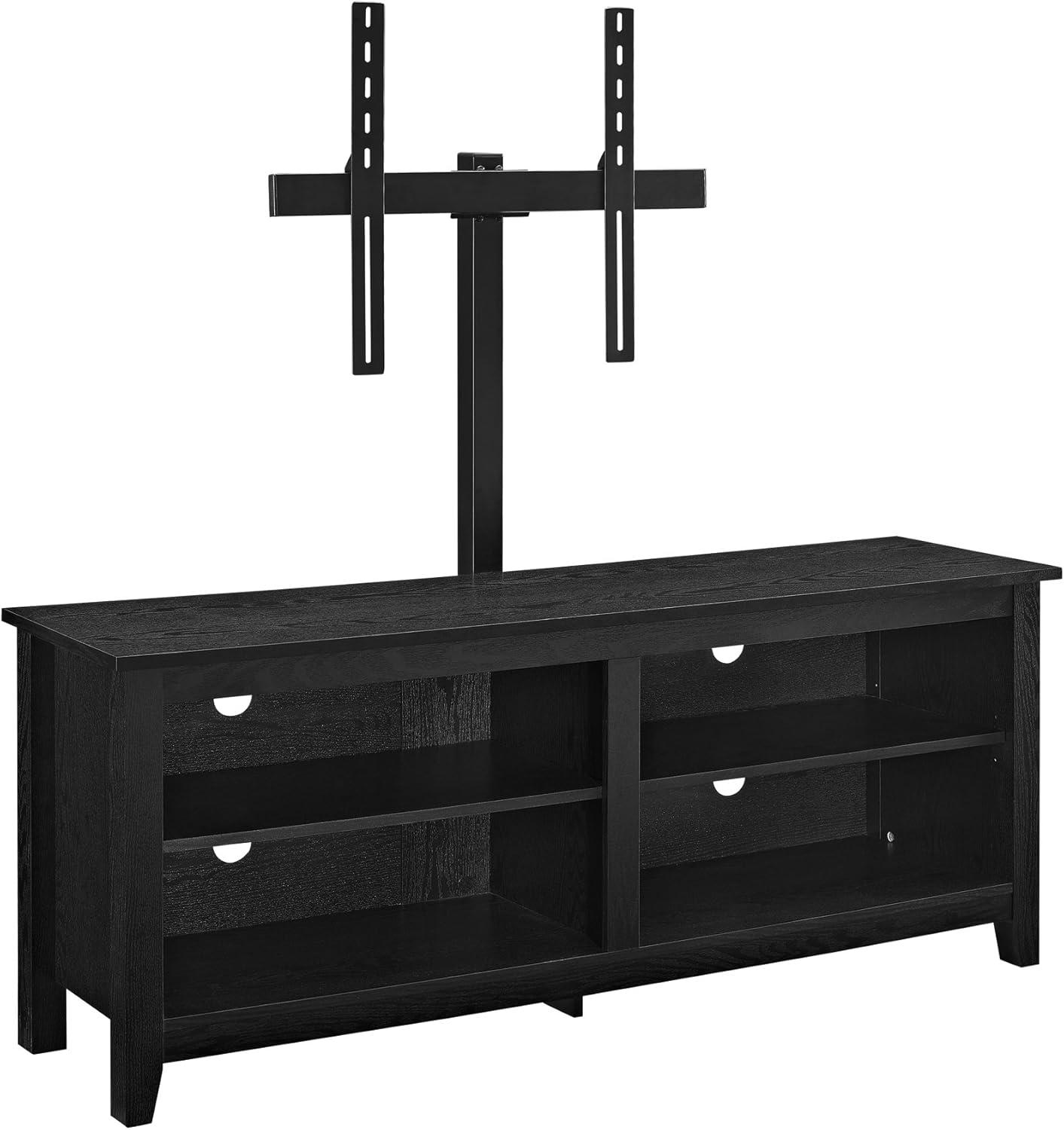 imageWalker Edison Wren Classic TV Console Entertainment Media Stand with Storage for Televisions up to 65 Inches 58 Inch BlackBlack