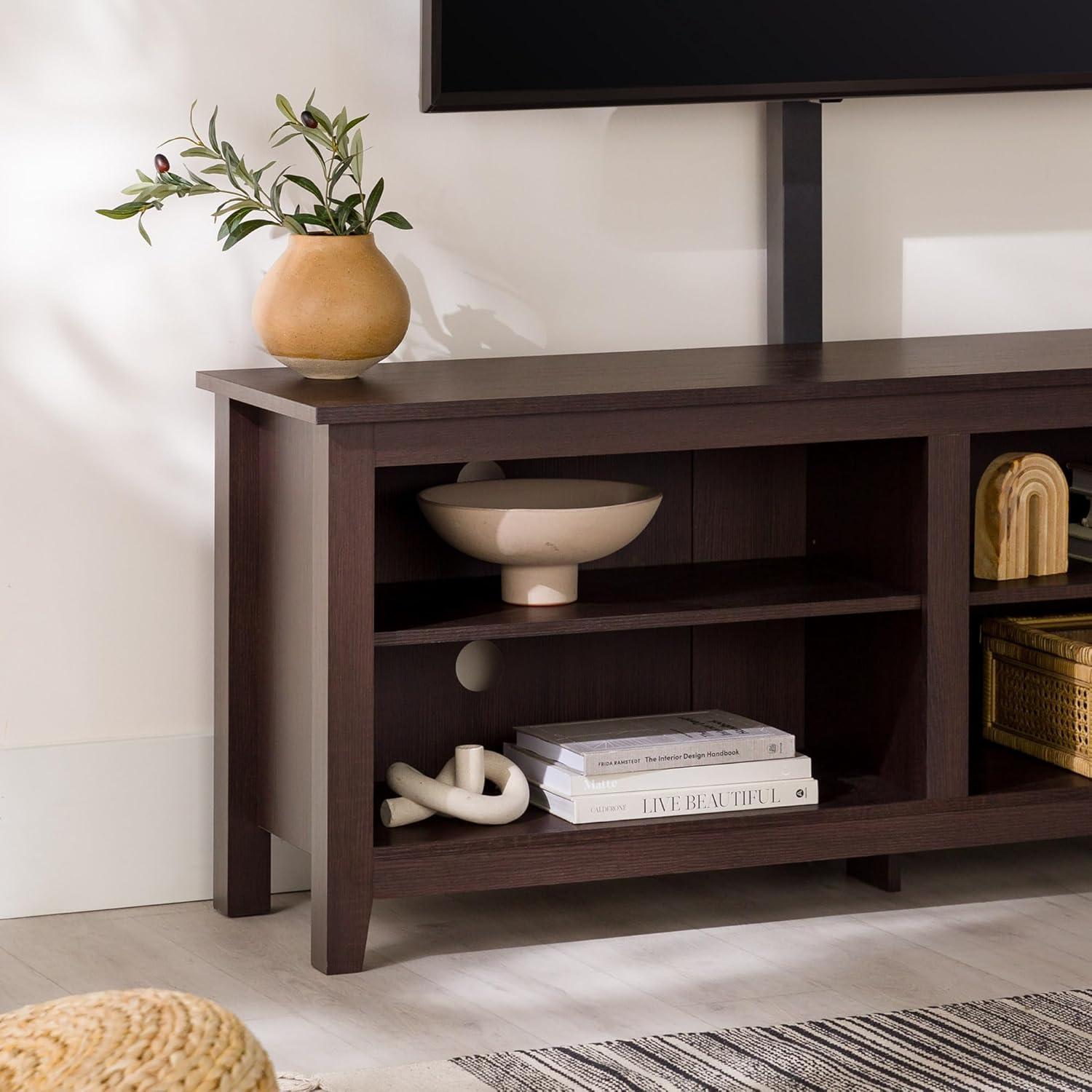 imageWalker Edison Wren Classic TV Console Entertainment Media Stand with Storage for Televisions up to 65 Inches 58 Inch BlackEspresso