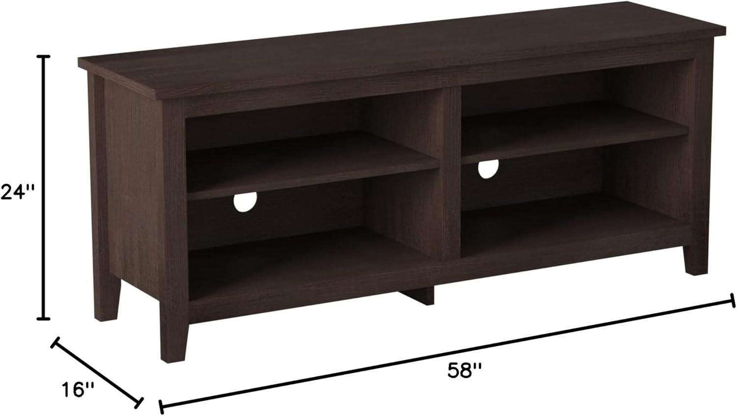 imageWalker Edison Wren Classic TV Console Entertainment Media Stand with Storage for Televisions up to 65 Inches 58 Inch BlackEspresso