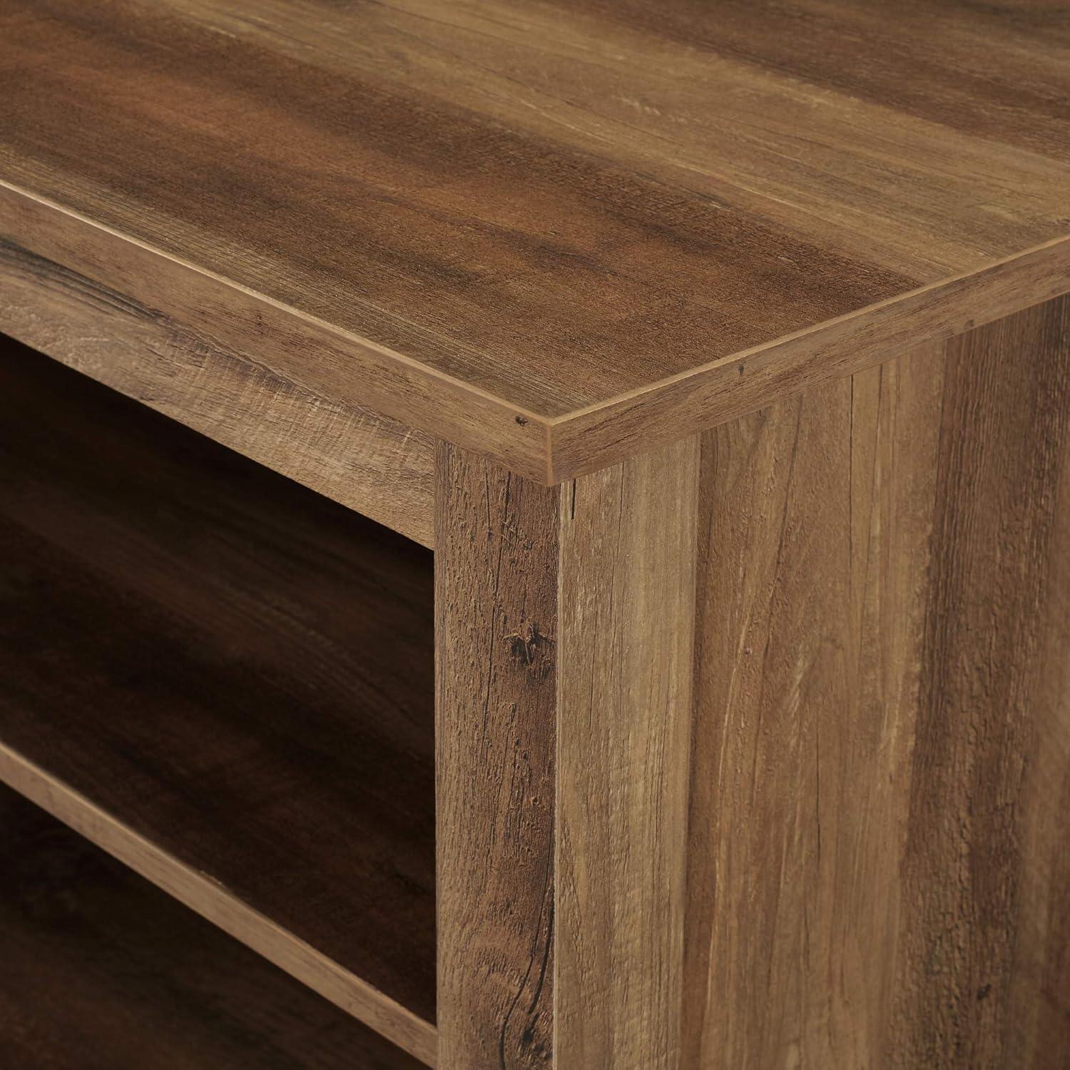 imageWalker Edison Wren Classic TV Console Entertainment Media Stand with Storage for Televisions up to 65 Inches 58 Inch BlackRustic Oak