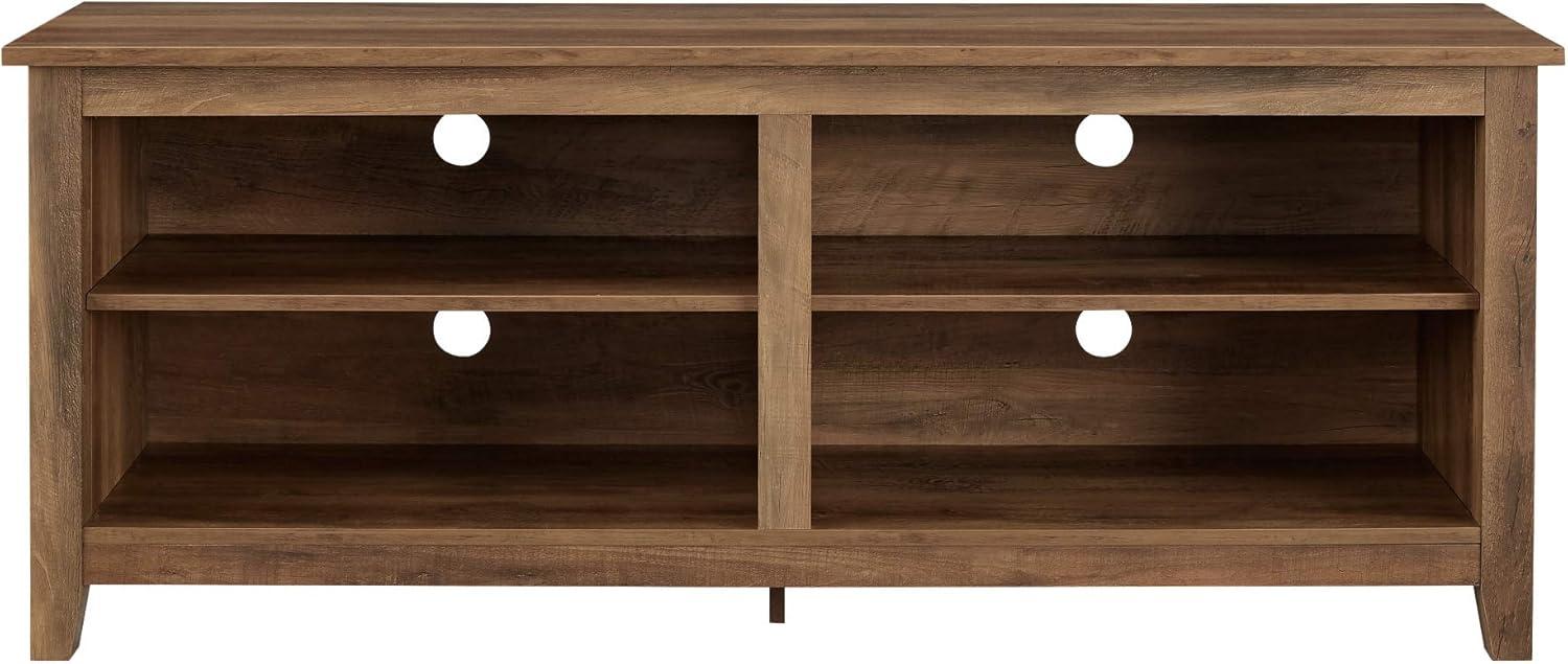 imageWalker Edison Wren Classic TV Console Entertainment Media Stand with Storage for Televisions up to 65 Inches 58 Inch BlackRustic Oak