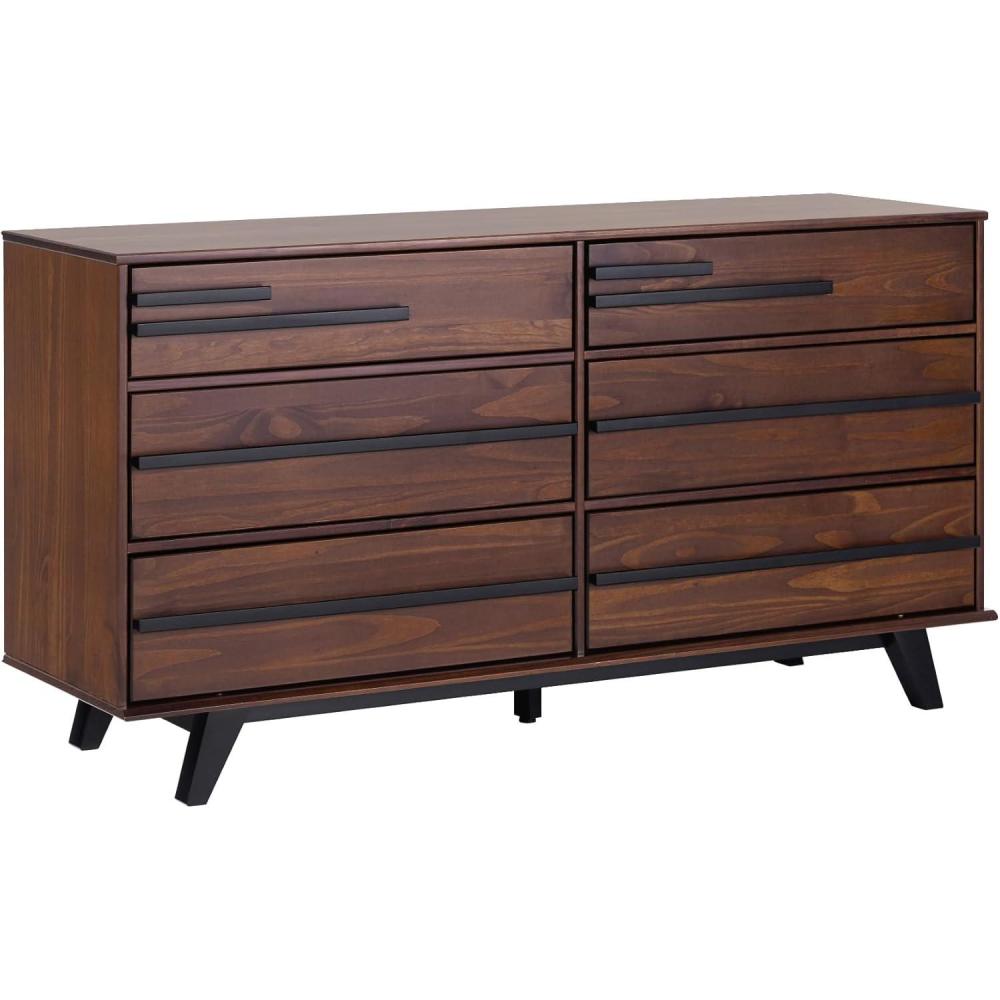 imageWalker Edison Malhia Contemporary Minimalist Solid Wood 6Drawer Dresser 60 Inch Natural Pine60 Inchwalnut