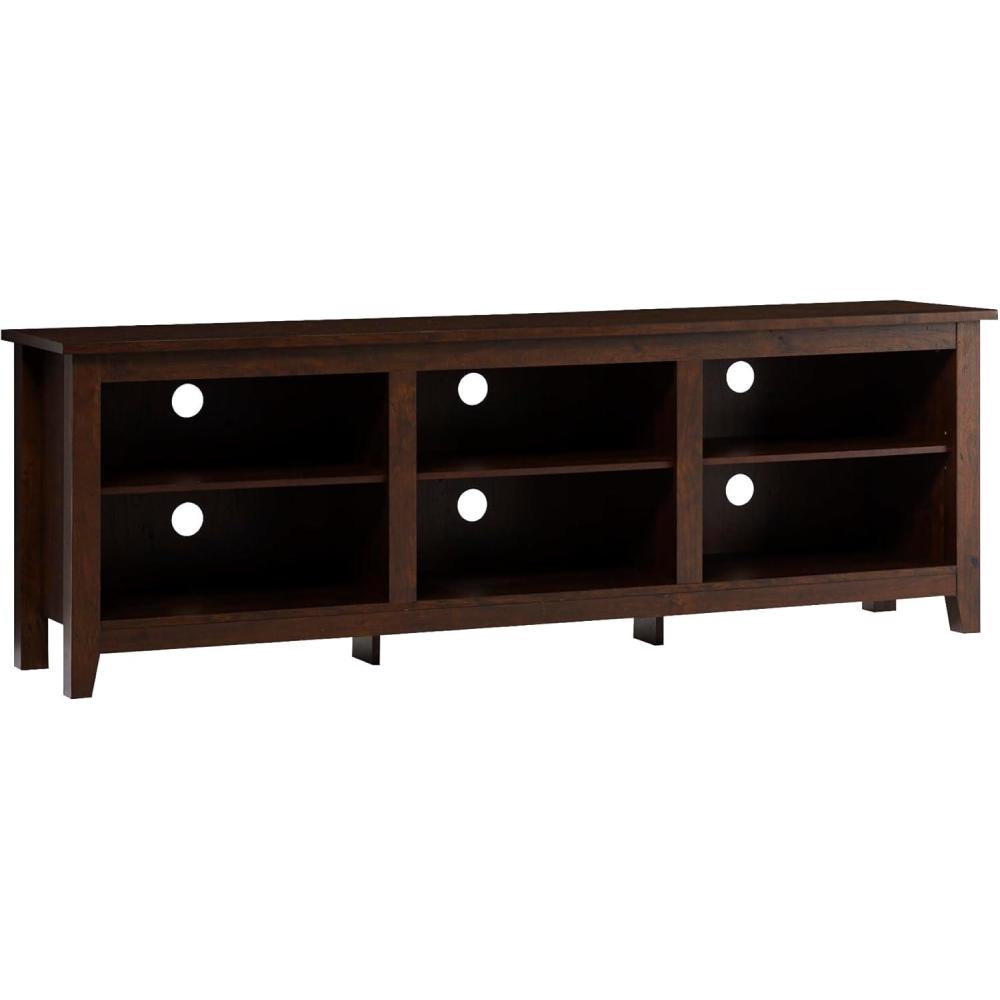 imageWalker Edison Wren Classic 6 Cubby TV Stand for TVs up to 80 Inches 70 Inch BlackBrown