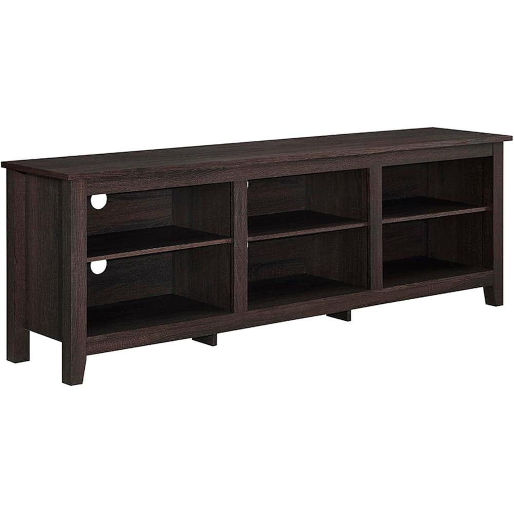 imageWalker Edison Wren Classic 6 Cubby TV Stand for TVs up to 80 Inches 70 Inch BlackEspresso