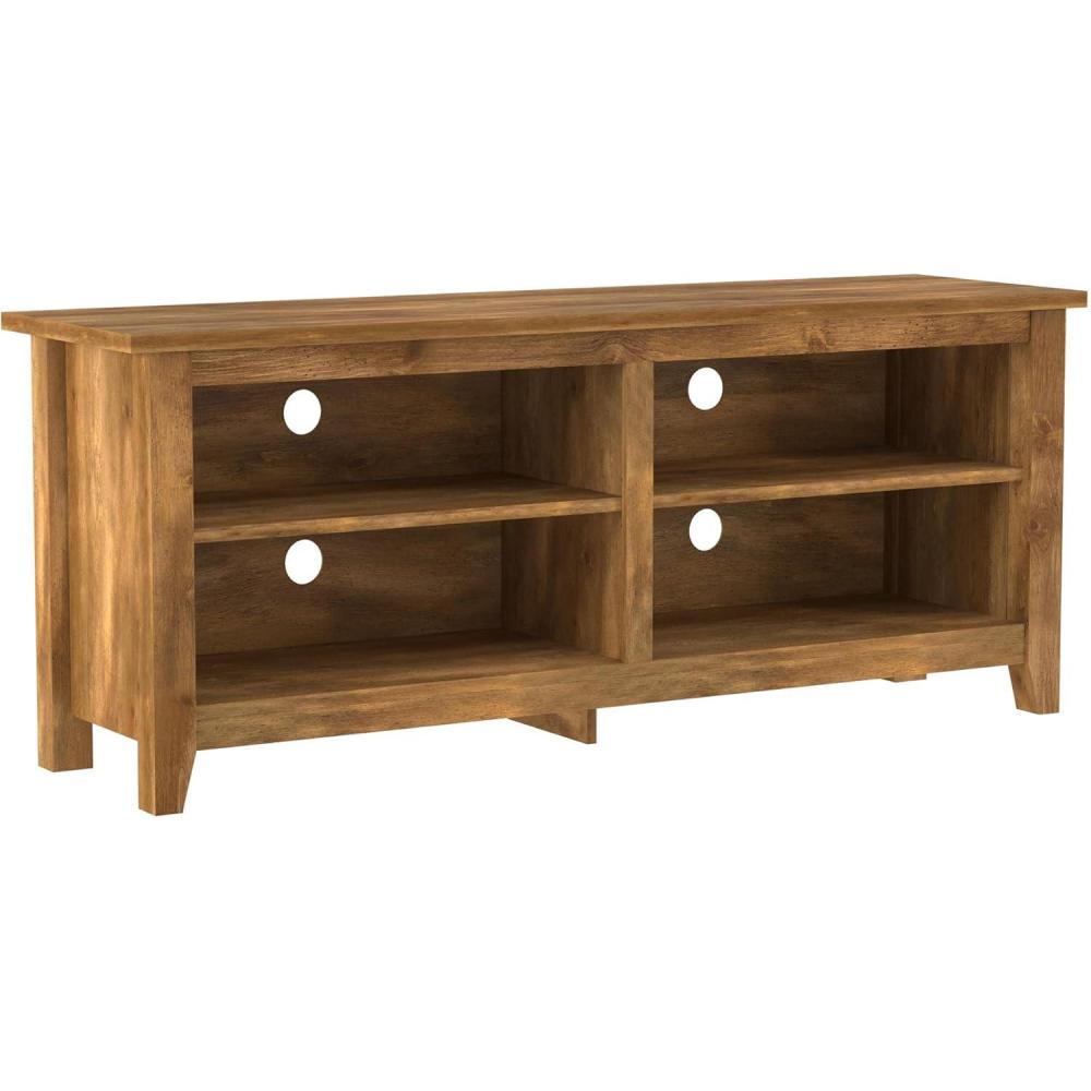 imageWalker Edison Wren Classic TV Console Entertainment Media Stand with Storage for Televisions up to 65 Inches 58 Inch BlackBarnwood