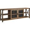 imageWalker Edison Rustic Modern Farmhouse Metal and Wood TV Stand for TVs up to 80quot Universal TV Stand for Flat Screen Living Room Storage Cabinets and Shelves Entertainment Center 70 Inch Rustic Oak