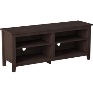Walker Edison Wren Classic TV Console Entertainment Media Stand with Storage for Televisions up to 65 Inches, 58 Inch, Black(Espresso)