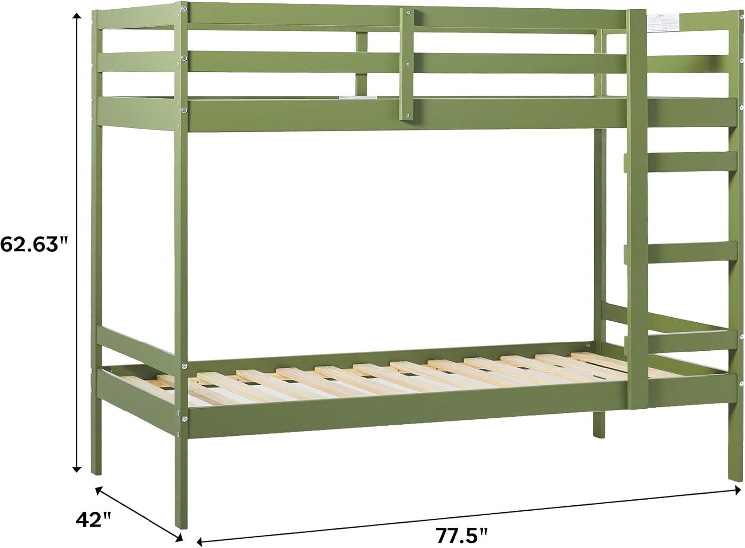 imageWalker Edison Modern TwinSize Childrens Bed Frame Bedroom TwinSize Midnight NavyOlive Green