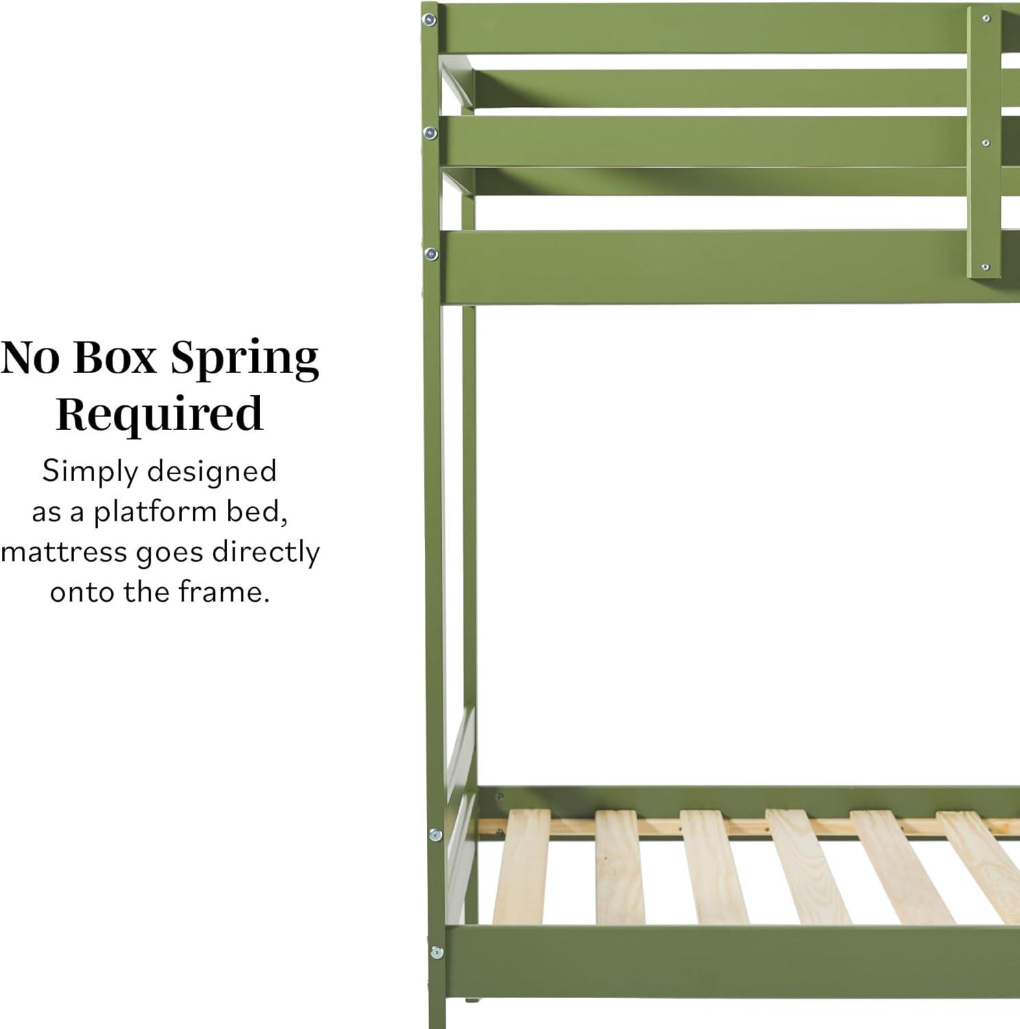 imageWalker Edison Modern TwinSize Childrens Bed Frame Bedroom TwinSize Midnight NavyOlive Green