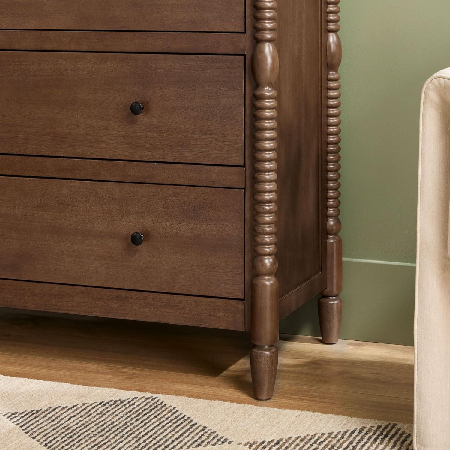 imageWalker Edison EZ Assembly Premium Traditional Solid Wood 5Drawer Dresser Quick Assembly Furniture 5Drawer Chest of Drawers Spindle Dresser 20 Inch Dark Brown