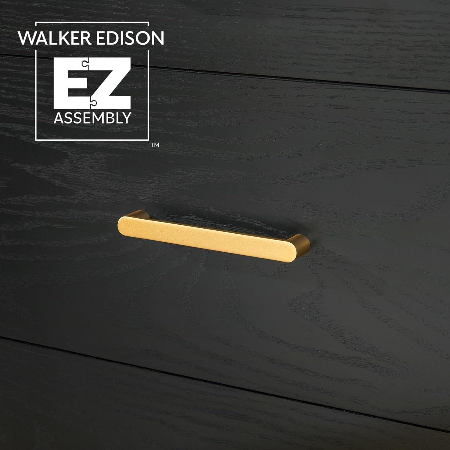 imageWalker Edison MidCentury Modern Solid Red Oak Veneer 6Drawer Dresser Easy to Assemble Drawers Clothing Storage for Bedroom 54 Inch Black