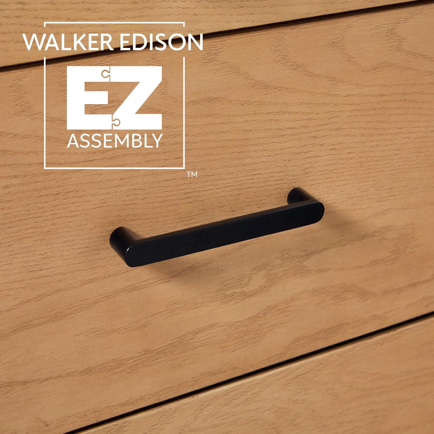 imageWalker Edison MidCentury Modern Solid Red Oak Veneer 6Drawer Dresser Easy to Assemble Drawers Clothing Storage for Bedroom 54 Inch English Oak