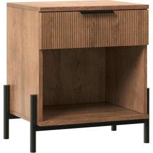 Walker Edison Mid-Century 6-Drawer Chest with Reeded Drawer Fronts, 56 Inch, Black(Mocha)