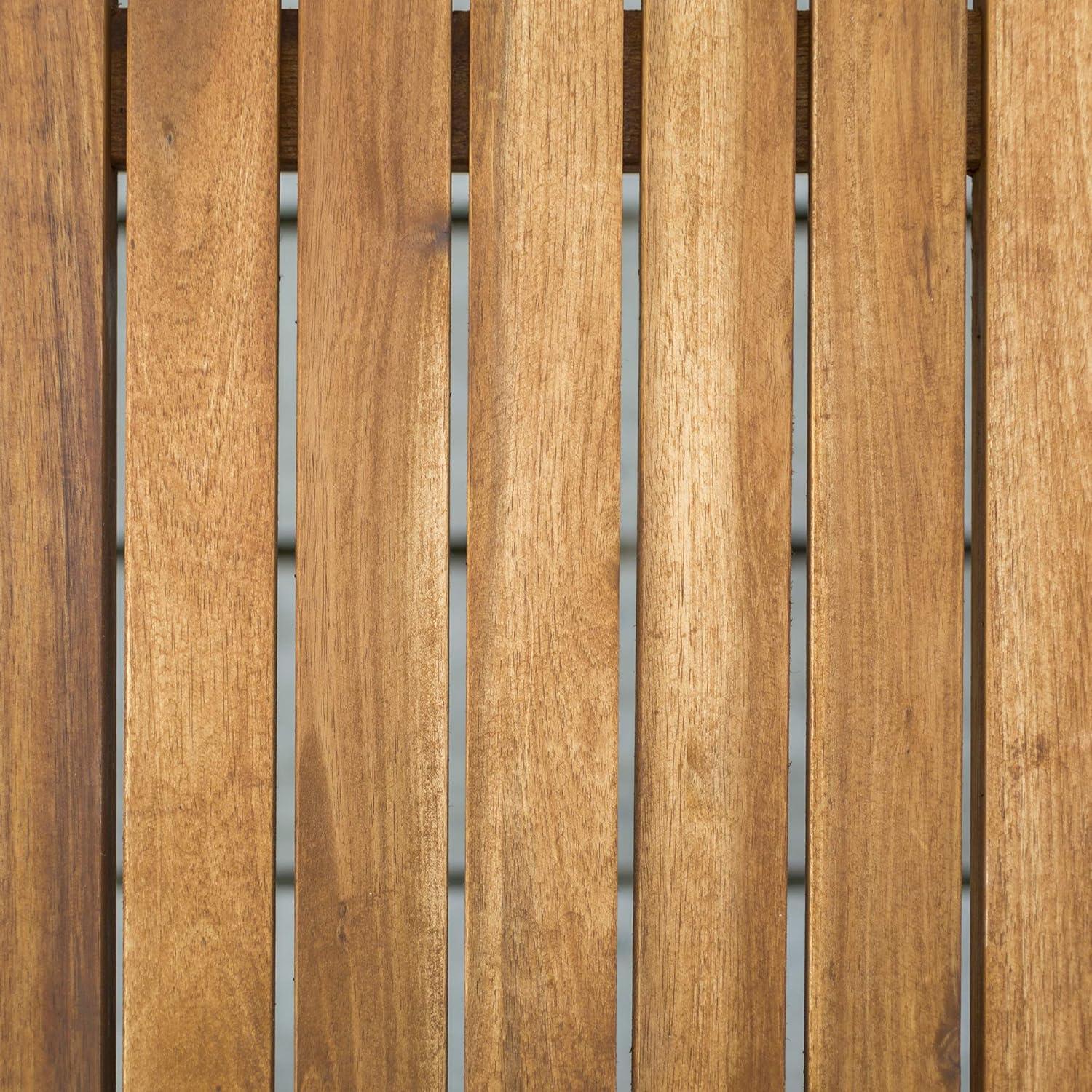 imageWalker Edison Rendezvous Modern Solid Acacia Wood Slatted Patio Bench 53 Inch BrownBrown