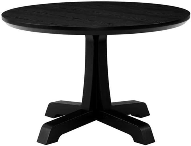imageWalker Edison Caely Modern Simple Round Dining Table with Pedestal Base 48 Inch BlackBlack