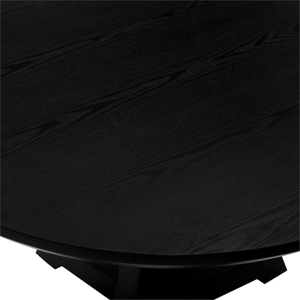 imageWalker Edison Caely Modern Simple Round Dining Table with Pedestal Base 48 Inch BlackBlack