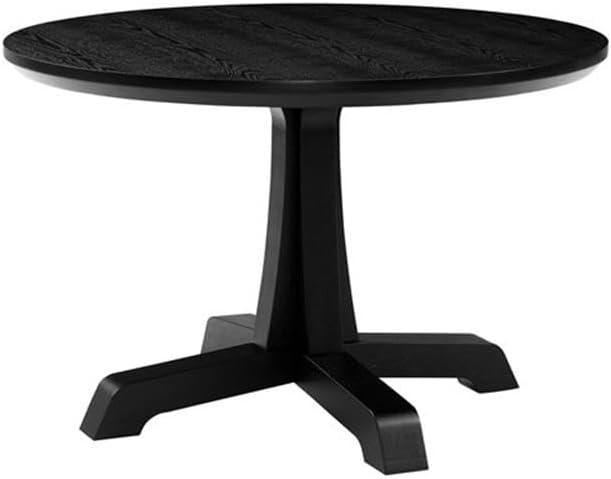 imageWalker Edison Caely Modern Simple Round Dining Table with Pedestal Base 48 Inch BlackBlack