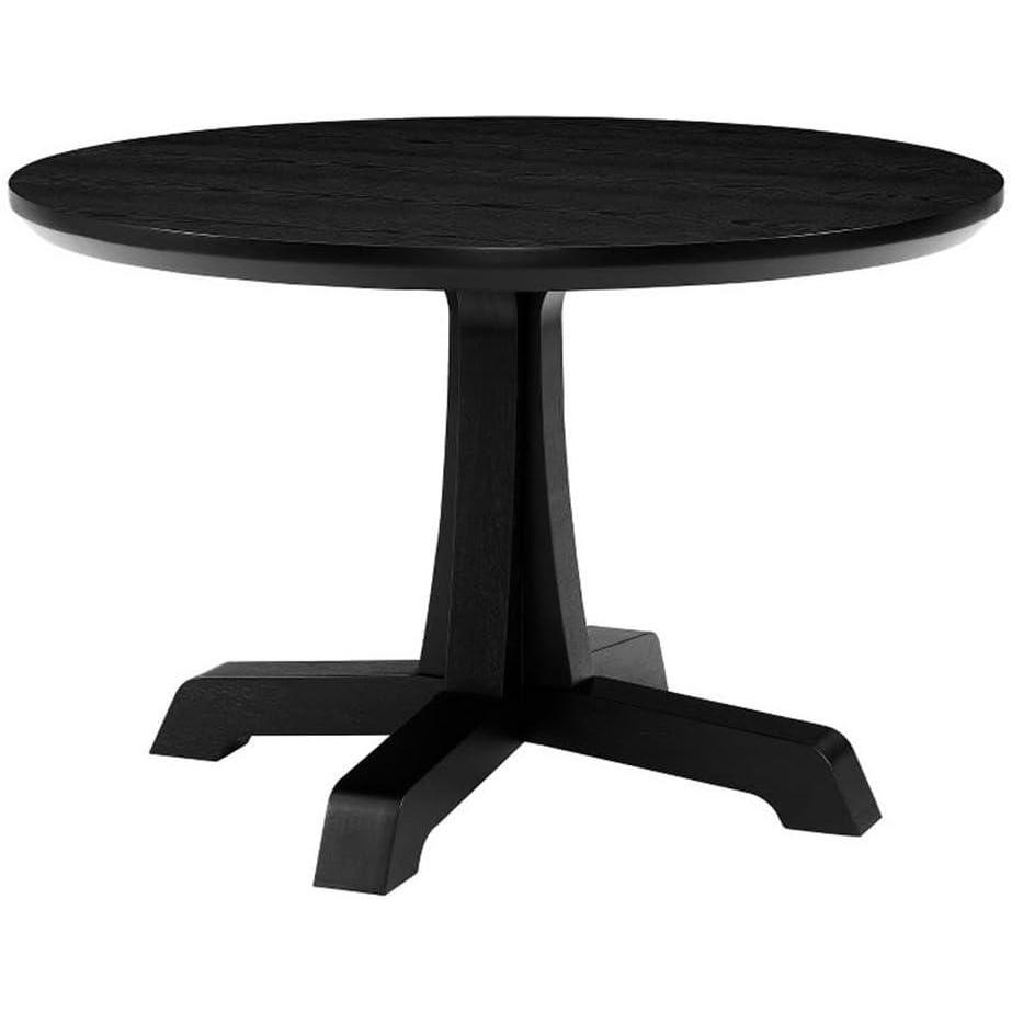 imageWalker Edison Caely Modern Simple Round Dining Table with Pedestal Base 48 Inch BlackBlack