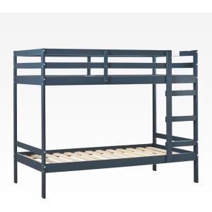 Walker Edison Modern Twin-Size Children’s Bed Frame Bedroom, Twin-Size, Caramel(Midnight Navy)