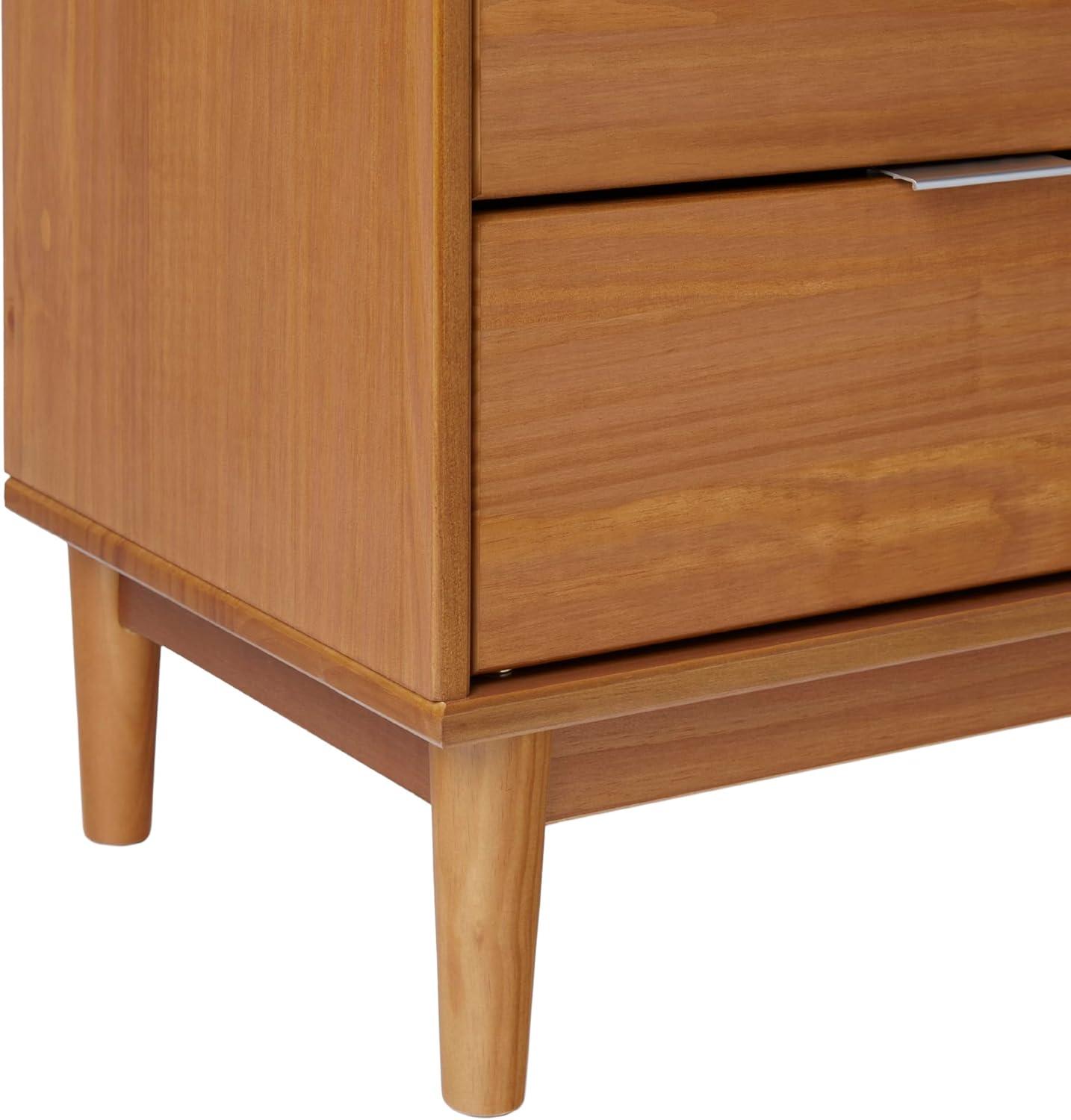 image:imageWalker Edison Blythe MidCentury Modern TrayTop 2Drawer Nightstand 20 Inch CaramelCaramel