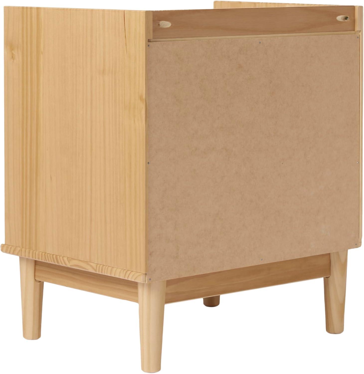 image:imageWalker Edison Blythe MidCentury Modern TrayTop 2Drawer Nightstand 20 Inch CaramelNatural Pine