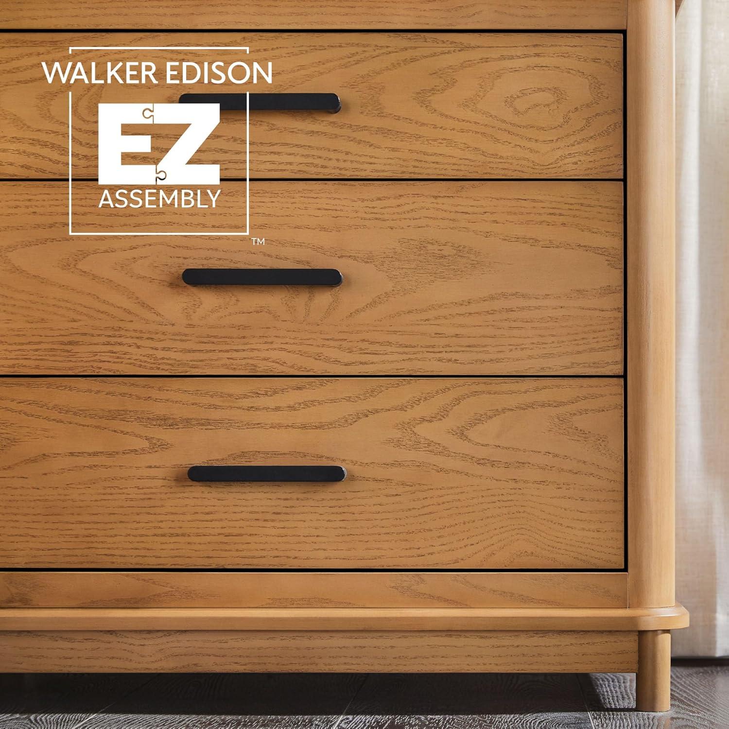 image:imageWalker Edison Contemporary Solid Red Oak Veneer 3Drawer Chest Easy to Assemble Drawers Storage for Bedroom 3Drawer Nightstand 3025 Inch English OakEnglish Oak