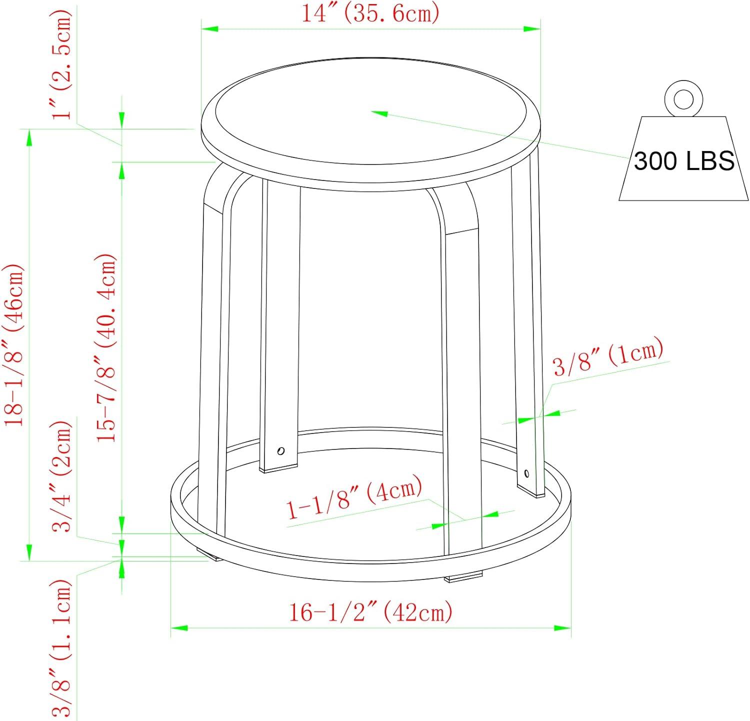 image:imageWalker Edison Hayes Modern Curved Metal and Solid Wood Stool 18 Inch Black