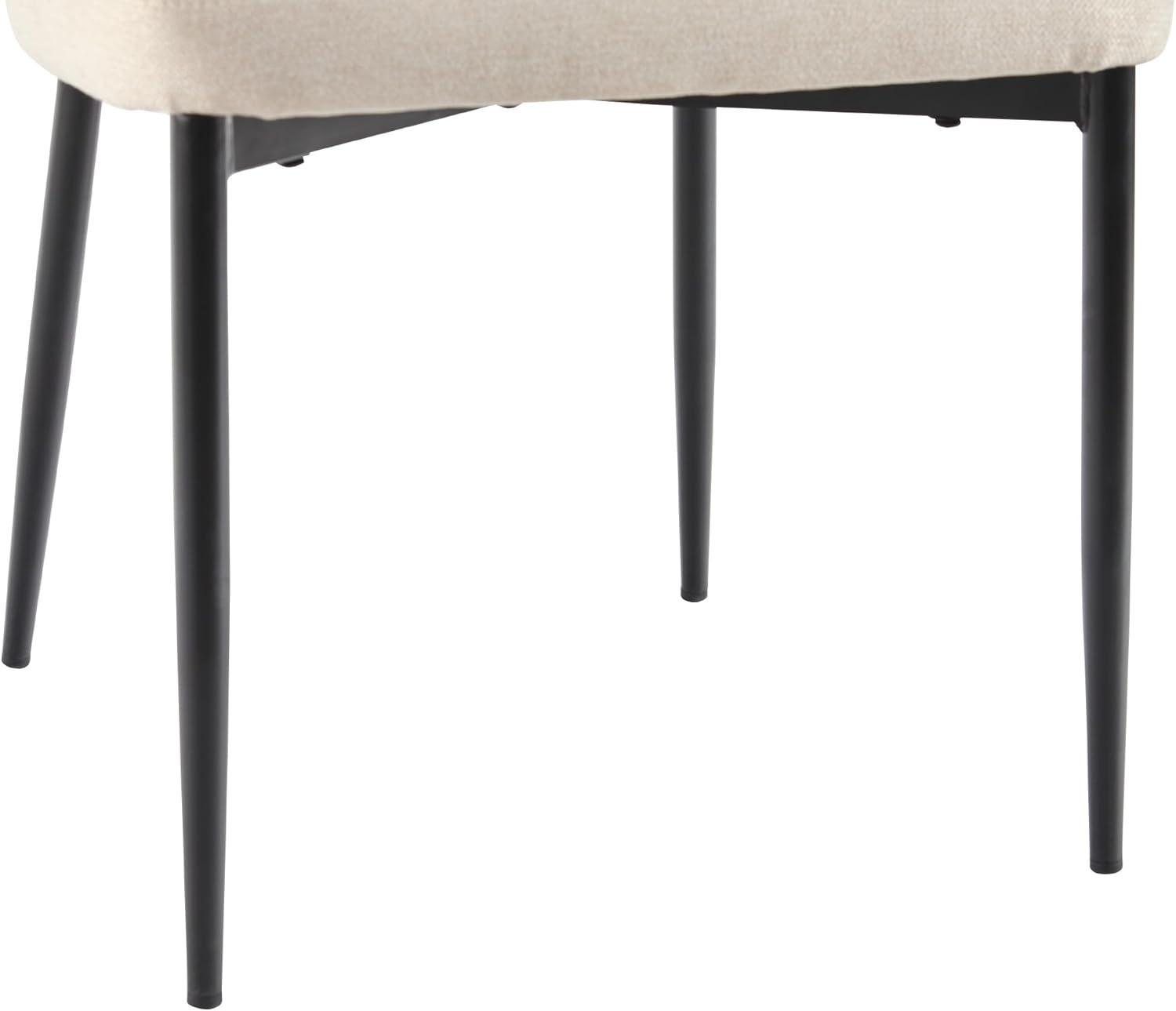 image:imageWalker Edison Modern Curved Back Upholstered Dining Chair with HighPerformance Woven Upholstery and Powder Coated Steel Base 2pk IvoryIvory