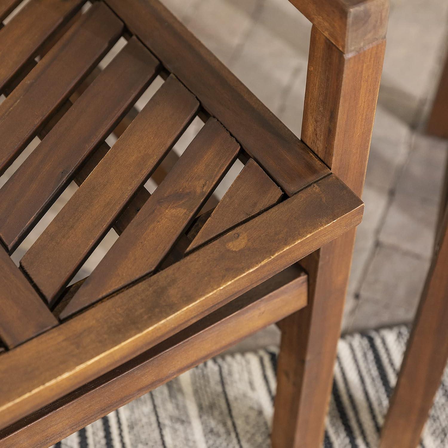 image:imageWalker Edison 2 Piece Outdoor Patio Chevron Wood Chair Set All Weather Backyard Conversation Garden Poolside Balcony Set of 2 Dark BrownDark Brown