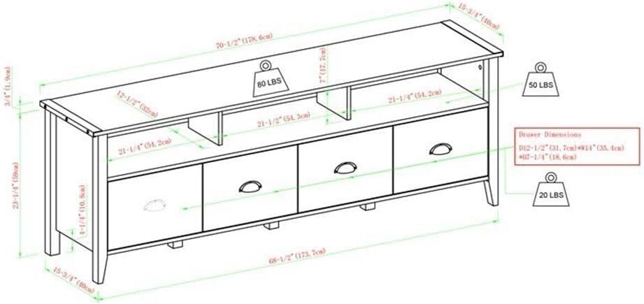 image:imageWalker Edison Chantilly 70 Inch Modern Farmhouse 4 Drawer TV Stand for TVs up to 80 Inches Grey WashGrey Wash