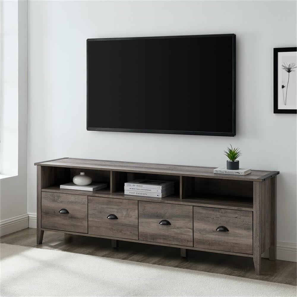 image:imageWalker Edison Chantilly 70 Inch Modern Farmhouse 4 Drawer TV Stand for TVs up to 80 Inches Grey WashGrey Wash