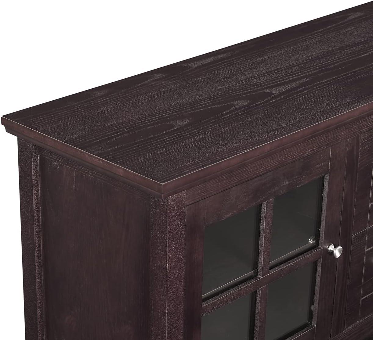 image:imageWalker Edison Charlotte Classic Glass Door Storage Buffet 52 Inch WhiteEspresso