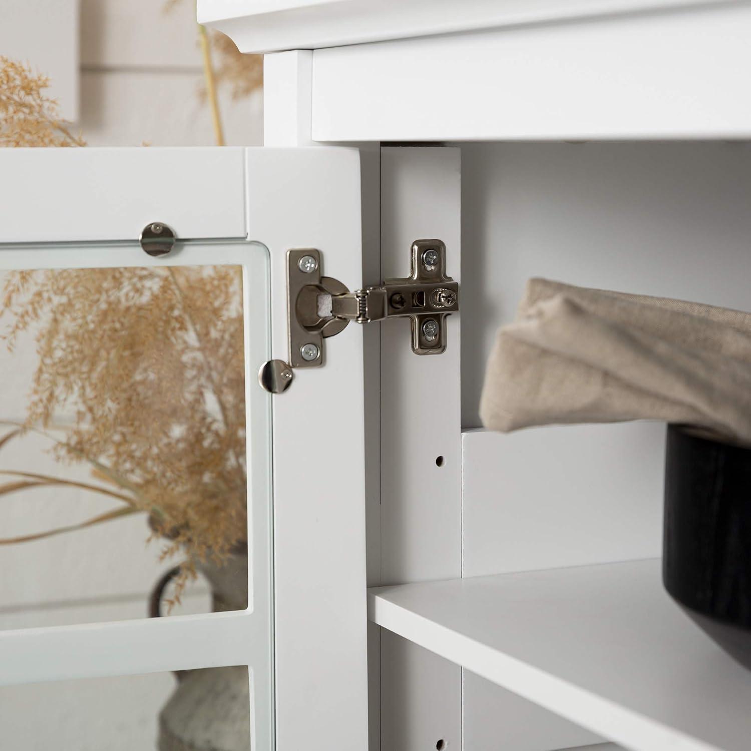 image:imageWalker Edison Charlotte Classic Glass Door Storage Buffet 52 Inch WhiteWhite