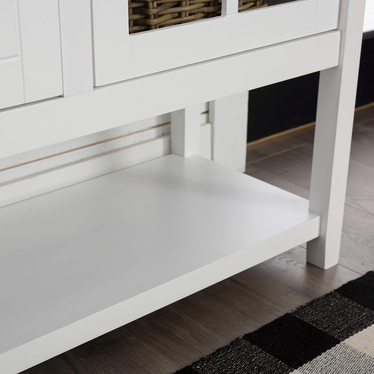 image:imageWalker Edison Charlotte Classic Glass Door Storage Buffet 52 Inch WhiteWhite