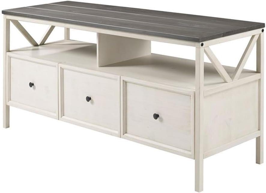 image:imageWalker Edison Clara Modern Farmhouse Two Tone Storage TV Stand for TVs up to 65 Inches 60 Inch Grey and White Wash