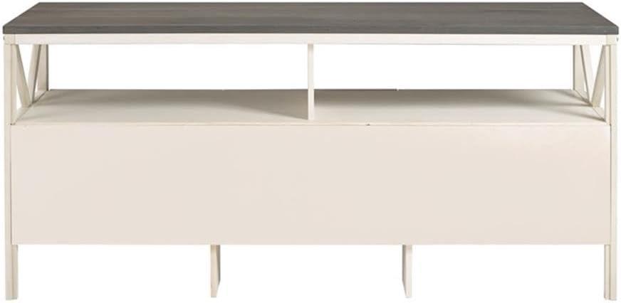 image:imageWalker Edison Clara Modern Farmhouse Two Tone Storage TV Stand for TVs up to 65 Inches 60 Inch Grey and White Wash