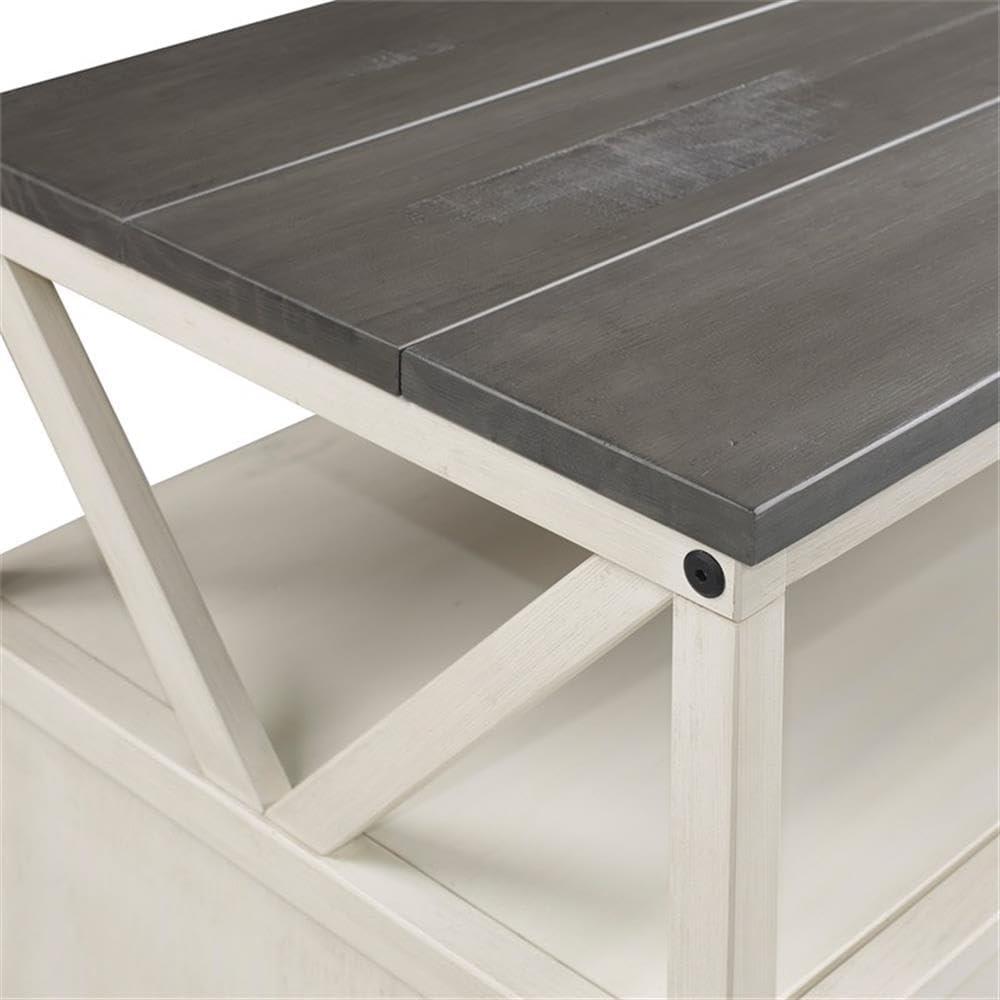 image:imageWalker Edison Clara Modern Farmhouse Two Tone Storage TV Stand for TVs up to 65 Inches 60 Inch Grey and White Wash