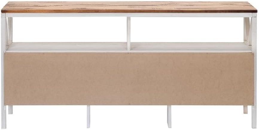 image:imageWalker Edison Clara Modern Farmhouse Two Tone Storage TV Stand for TVs up to 65 Inches 60 Inch Reclaimed Barnwood and White Wash