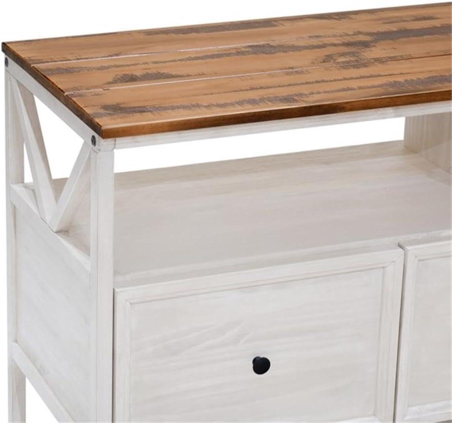 image:imageWalker Edison Clara Modern Farmhouse Two Tone Storage TV Stand for TVs up to 65 Inches 60 Inch Reclaimed Barnwood and White Wash