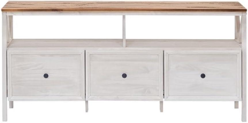 image:imageWalker Edison Clara Modern Farmhouse Two Tone Storage TV Stand for TVs up to 65 Inches 60 Inch Reclaimed Barnwood and White Wash