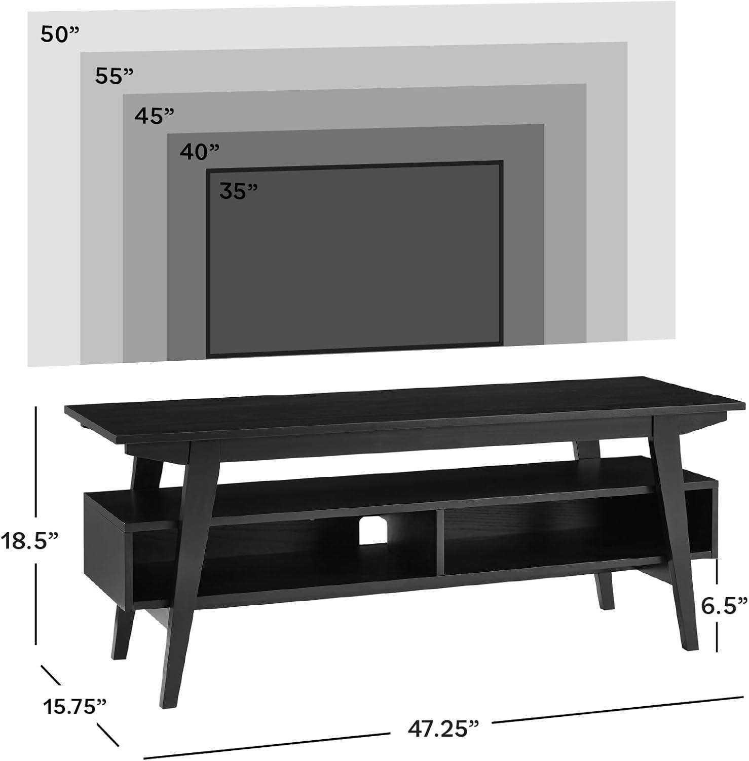 image:imageWalker Edison Sibu Japandi Minimalist TV Stand for TVs up to 55 Inches 47 Inch Black