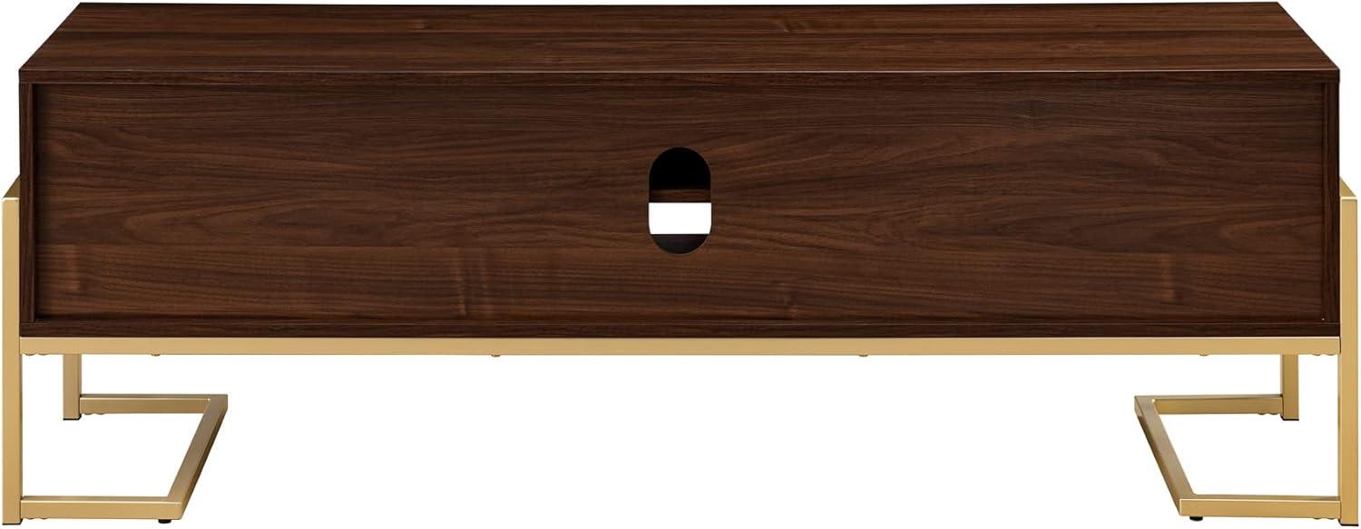 image:imageWalker Edison Simone Contemporary GoldFrame Storage TV Stand for TVs up to 65 Inches 60 Inch Dark Walnut