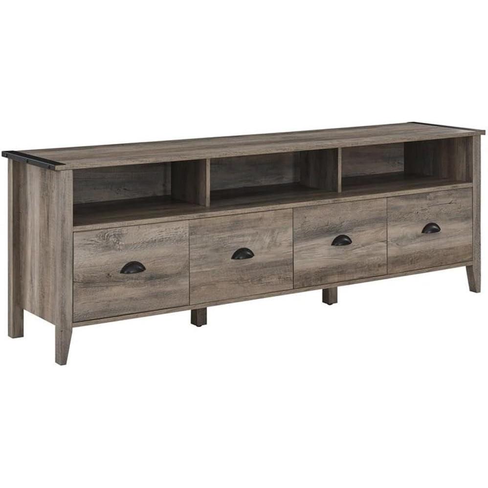 image:imageWalker Edison Chantilly 70 Inch Modern Farmhouse 4 Drawer TV Stand for TVs up to 80 Inches Grey WashGrey Wash