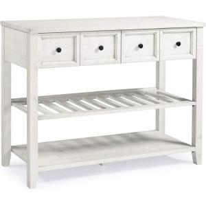 Walker Edison Modern Farmhouse Wood Buffet Sideboard Entryway Serving Storage Cabinet Doors Dining Room Console, 48 Inch, White