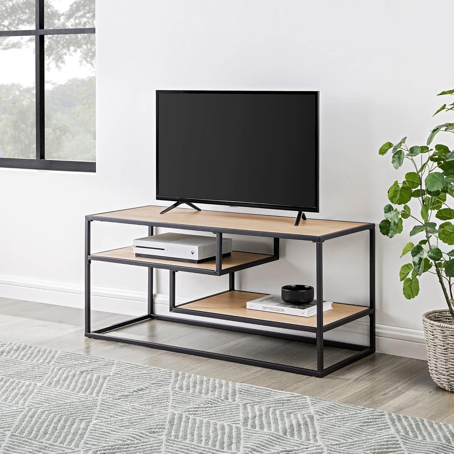 image:imageWalker Edison Finley Contemporary Floating Shelf Stand for TVs up to 43 Inches 40 Inch Coastal Oak
