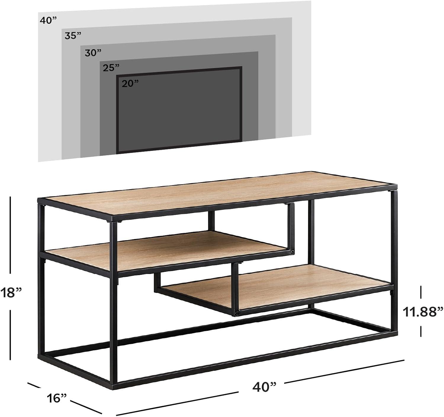 image:imageWalker Edison Finley Contemporary Floating Shelf Stand for TVs up to 43 Inches 40 Inch Coastal Oak