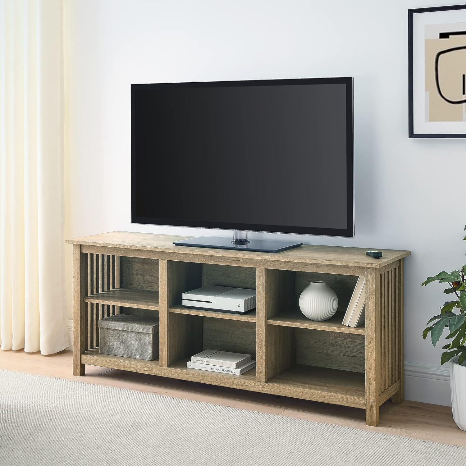 image:imageWalker Edison Prado MissionStyle SlatSide TV Stand for TVs up to 65 Inches 58 Inch Driftwood