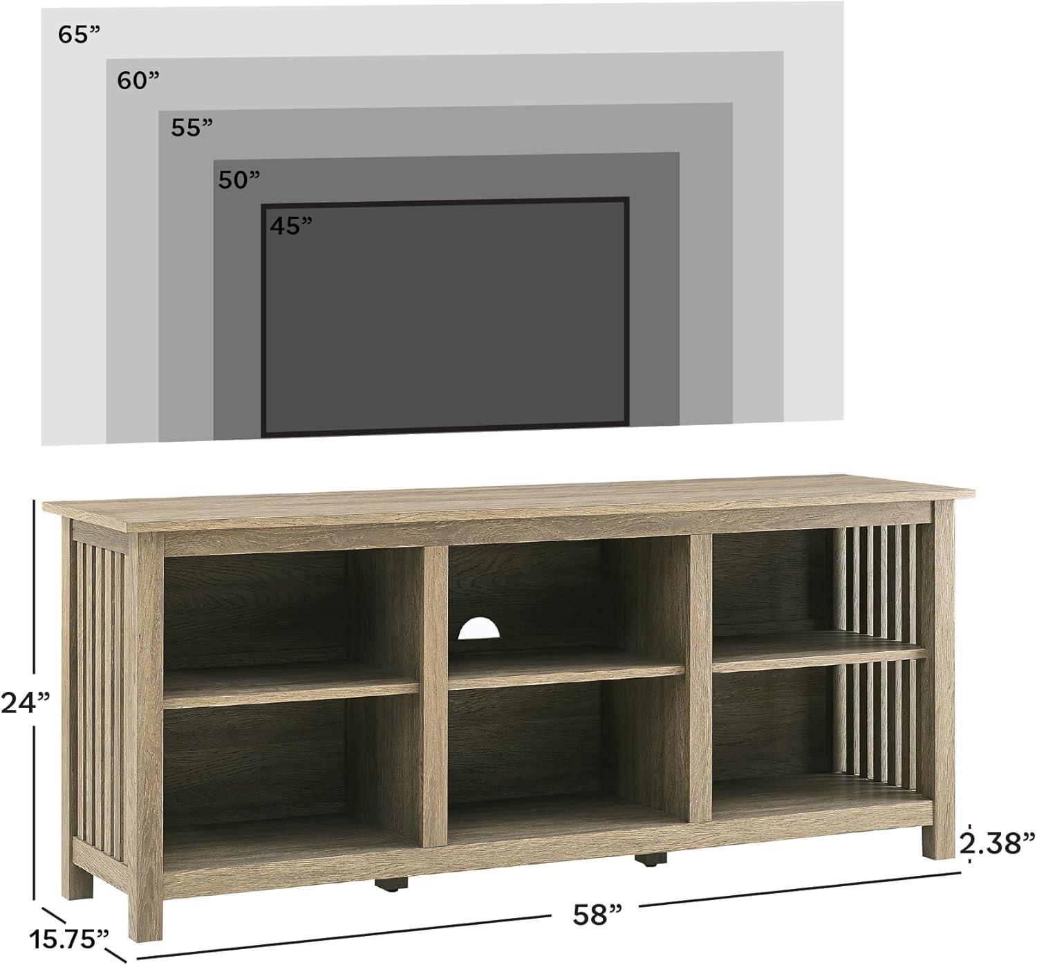 image:imageWalker Edison Prado MissionStyle SlatSide TV Stand for TVs up to 65 Inches 58 Inch Driftwood