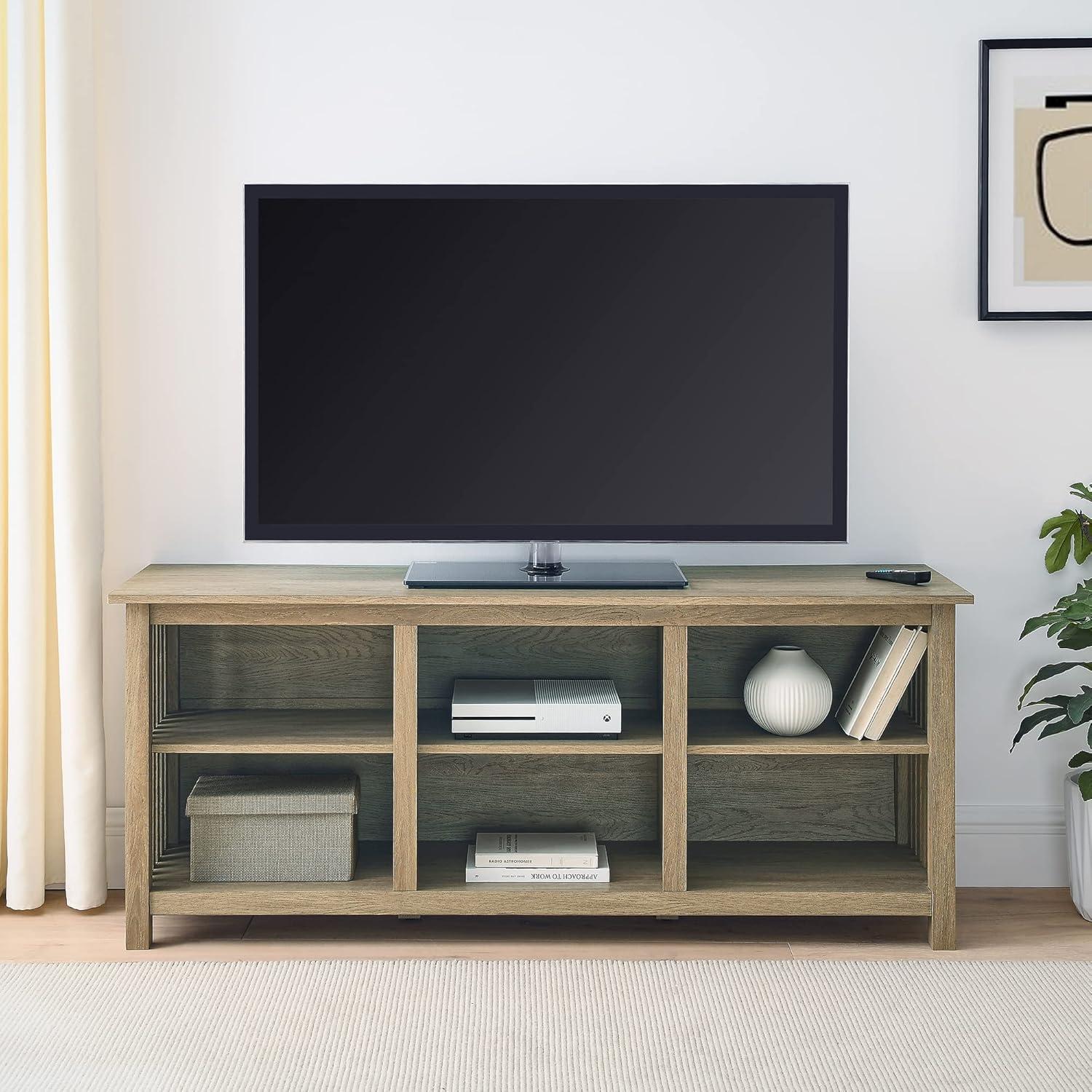 image:imageWalker Edison Prado MissionStyle SlatSide TV Stand for TVs up to 65 Inches 58 Inch Driftwood