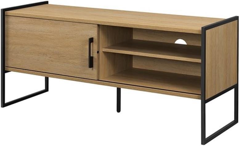 image:imageWalker Edison Tierra Contemporary Minimalist MetalLeg Low TV Stand for TVs up to 50 Inches 48 Inch Coastal Oak